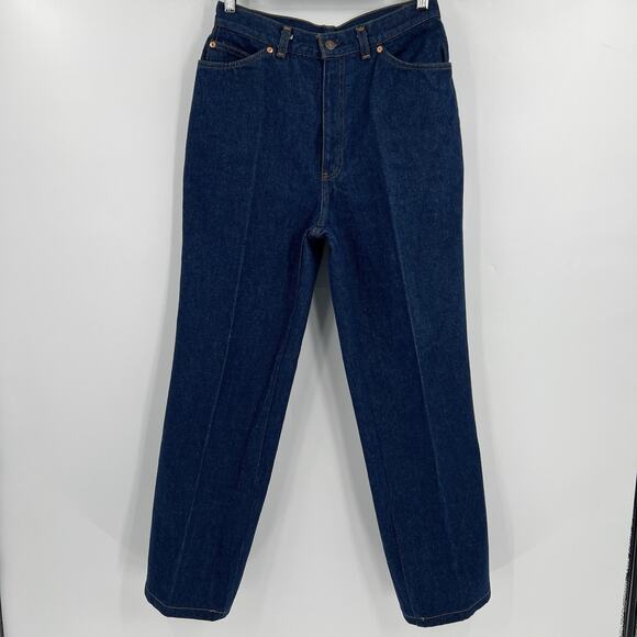 Vintage Levi's White Tab Dark Wash High Rise Straight Leg Jeans 60s 70s Size 29” - Picture 2 of 9